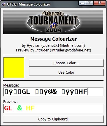 UT2k4 Message Colourizer UT2k4 Message Colourizer